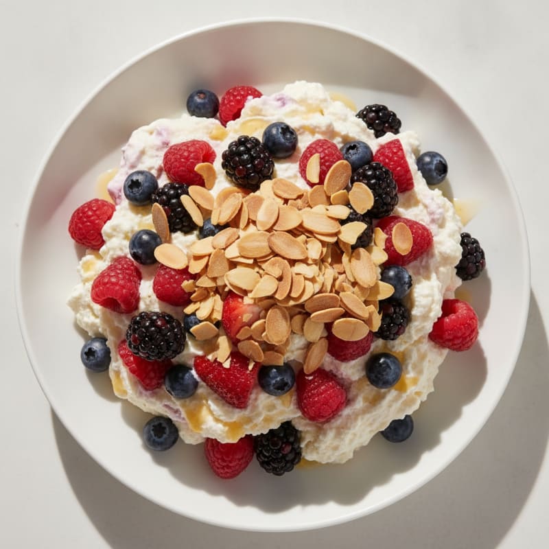 Greek Yogurt Protein Mousse with Mixed Berries