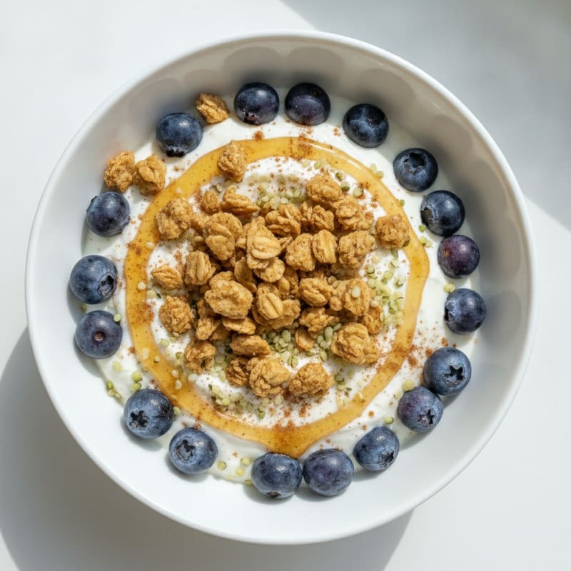 Blueberry Greek Yogurt Parfait with Honey Drizzle