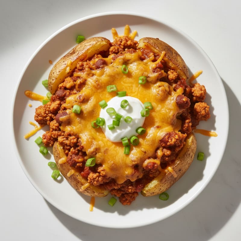 Loaded Chili Cheese Potato Skins