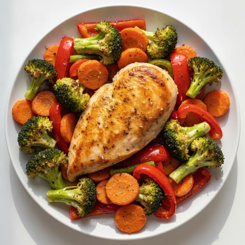 Pan-Seared Chicken with Roasted Vegetables
