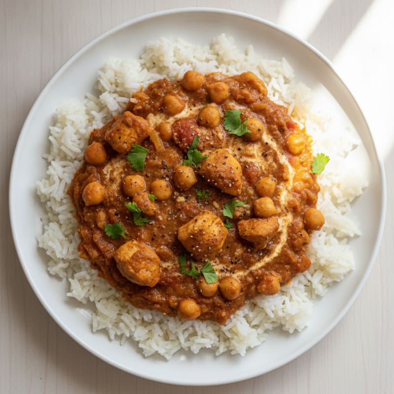 Hearty Chickpea Masala with Basmati Rice
