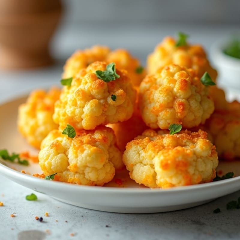 Crispy Baked Cheesy Cauliflower Bites