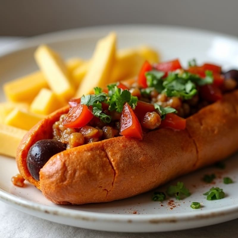 Lean Turkey Chili-Topped Sweet Potato Dogs