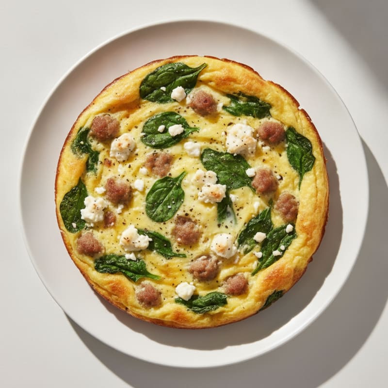 Sausage and Spinach Egg Bake