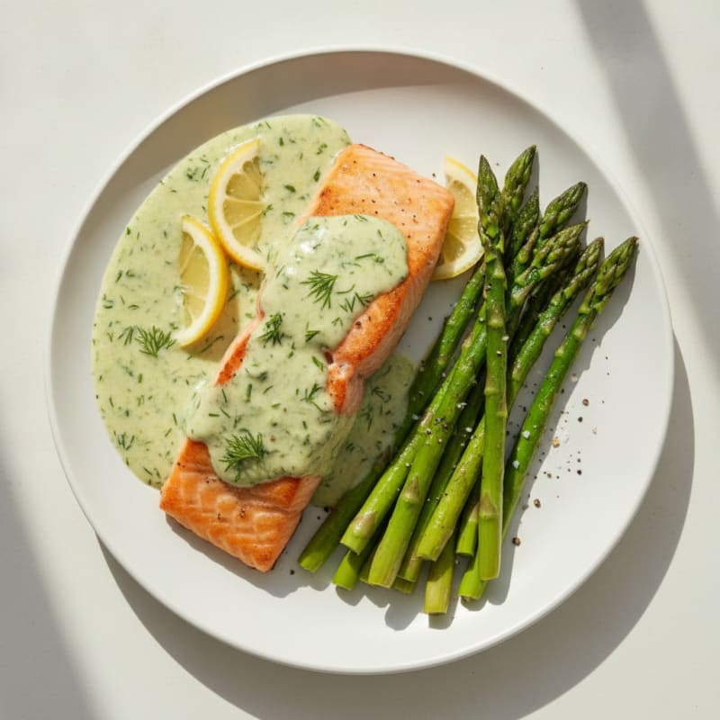 Pan-Seared Salmon with Creamy Dill Sauce