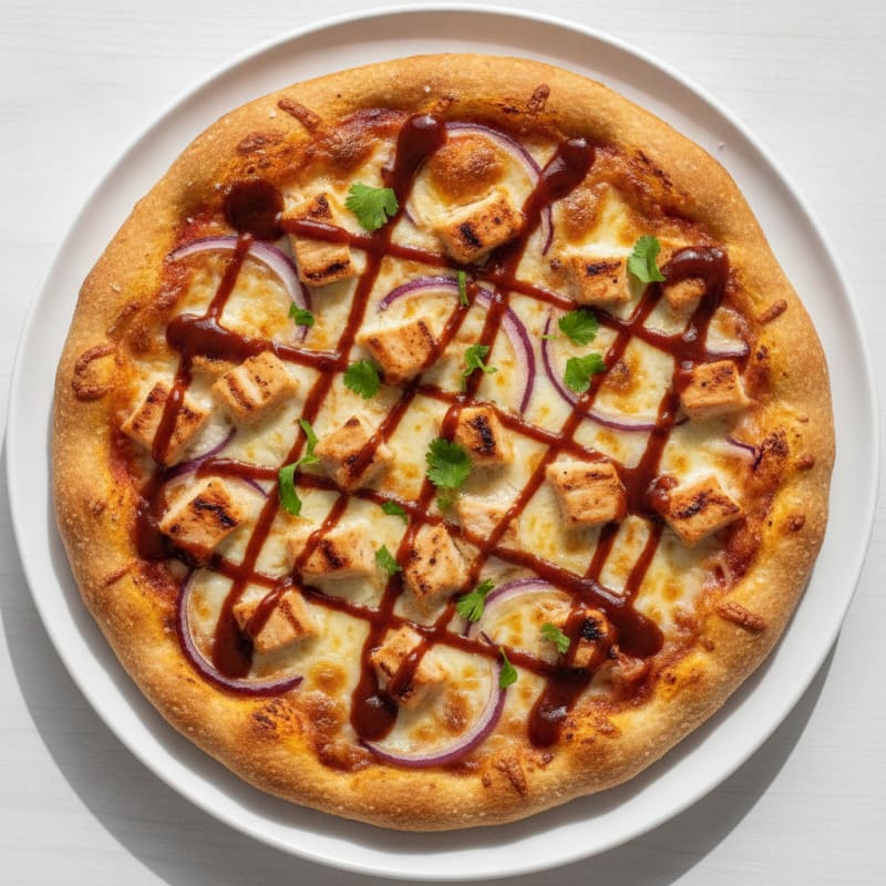 High-Protein BBQ Chicken Pizza with Red Onion