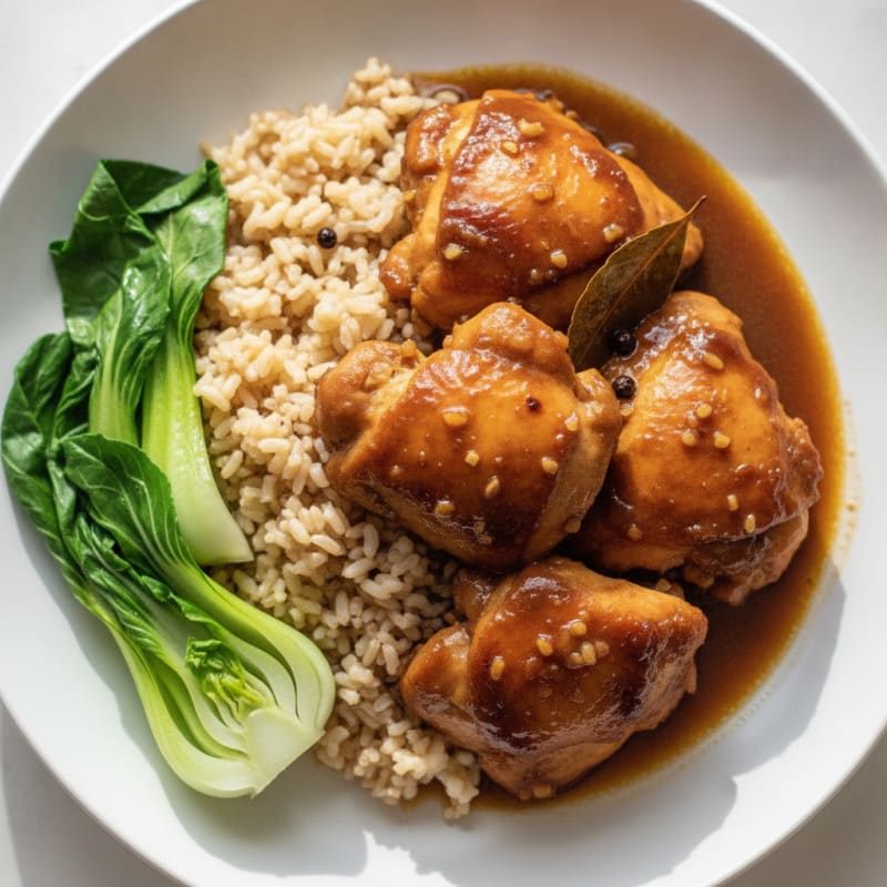 Garlic-Soy Braised Chicken Adobo