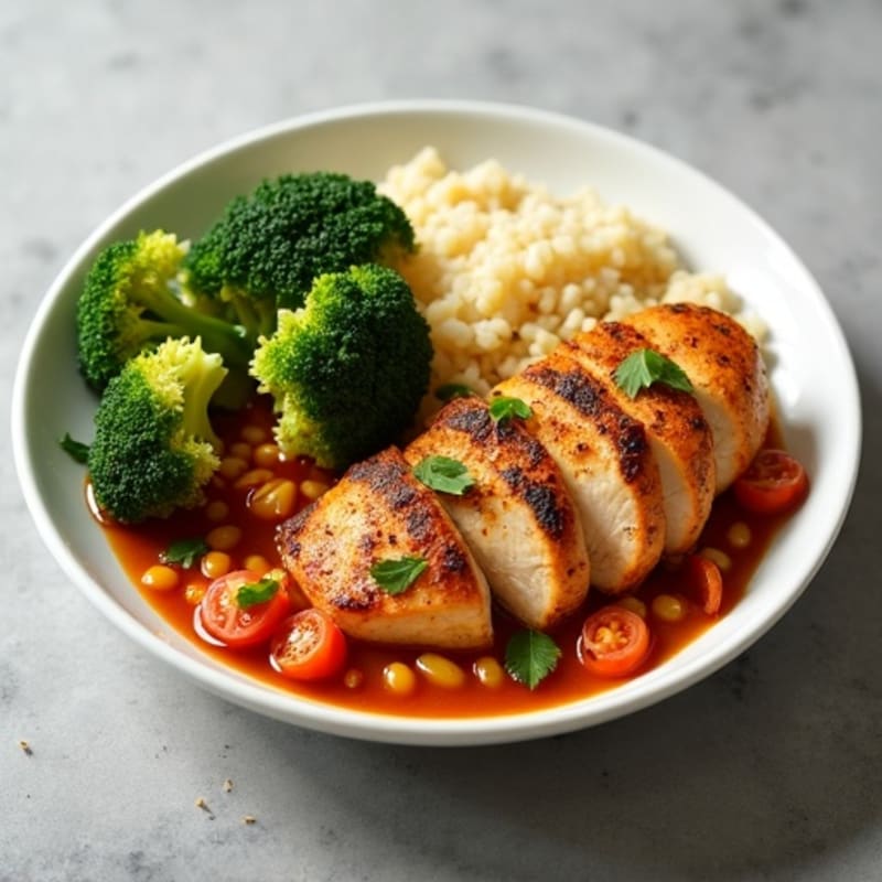 Spiced Chicken Curry with Steamed Broccoli