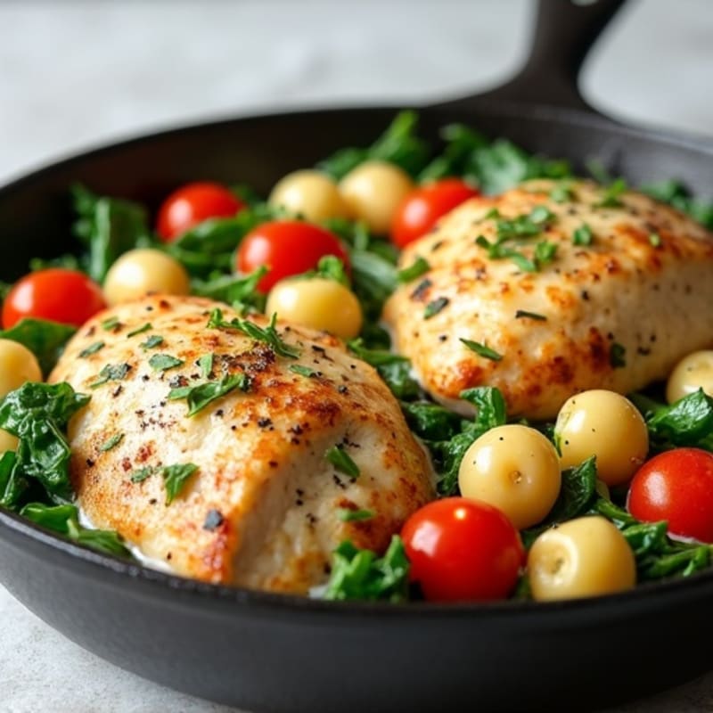 Creamy Herb-Roasted Chicken and Gnocchi Skillet
