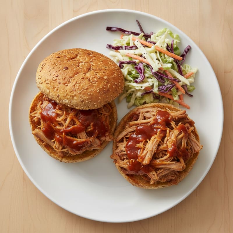 BBQ Pulled Pork Sandwiches with Coleslaw