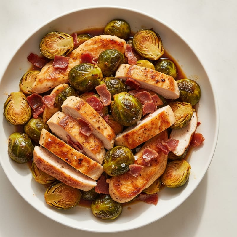 Balsamic-Glazed Brussels Sprouts with Prosciutto