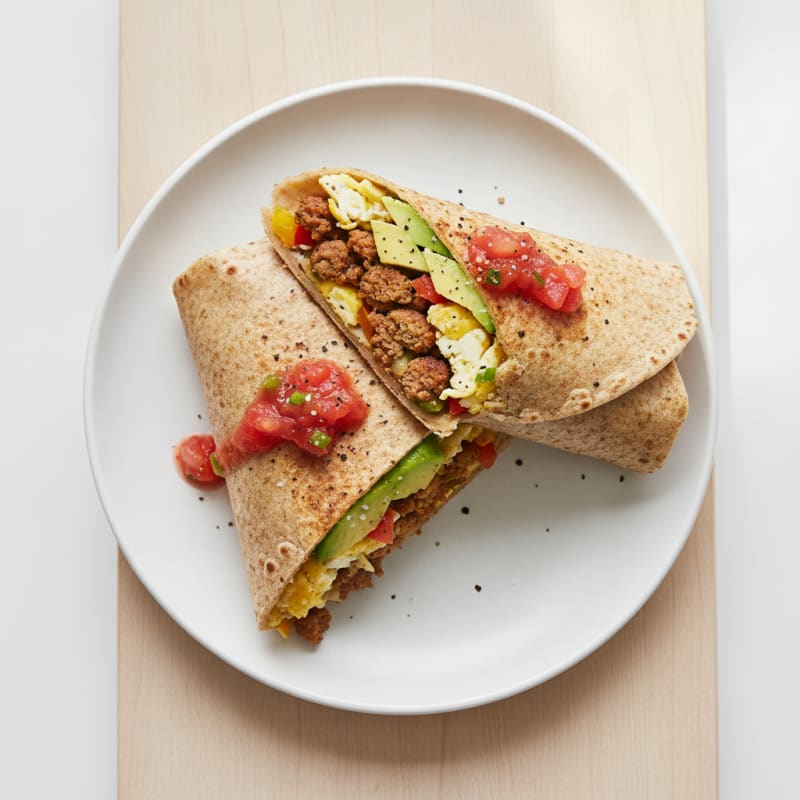 High-Protein Turkey Sausage and Egg Breakfast Wrap