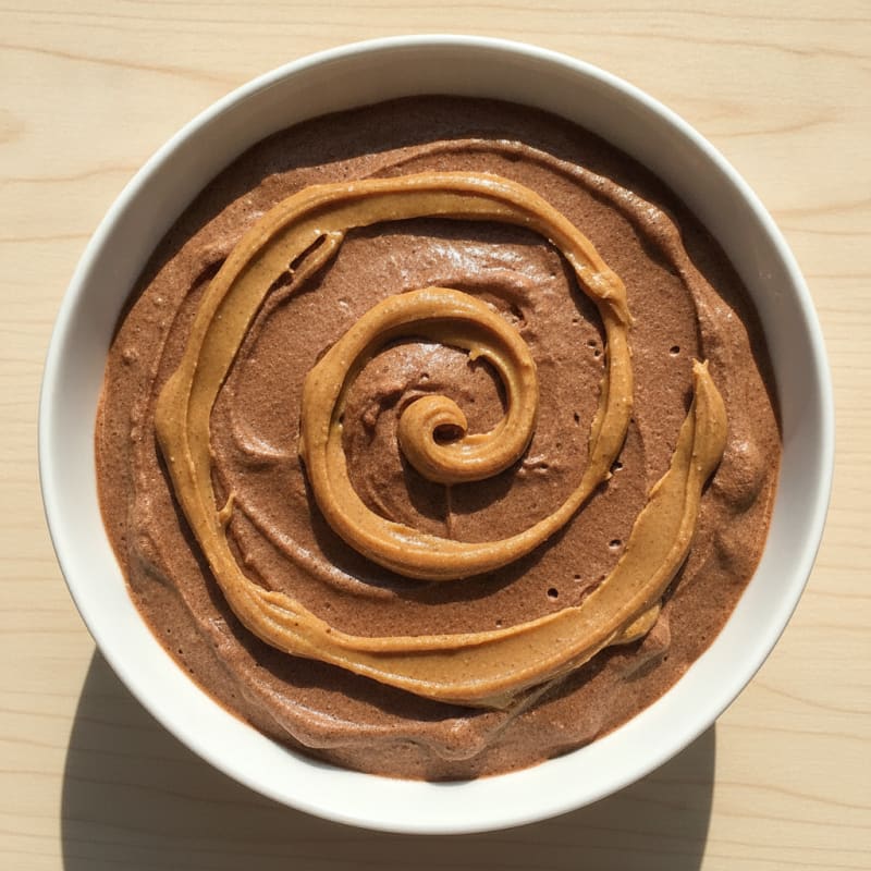 Chocolate Protein Mousse with Peanut Butter Swirl