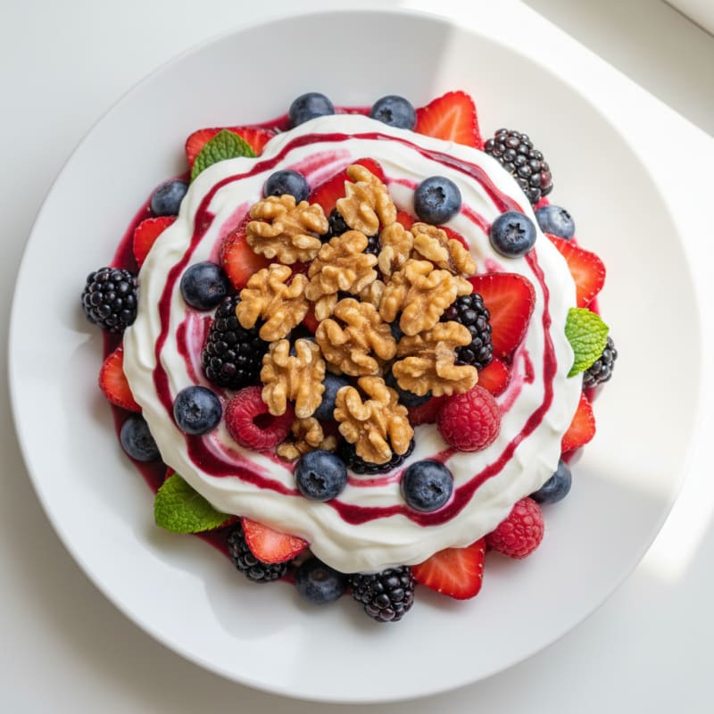 Greek Yogurt Protein Parfait with Mixed Berries