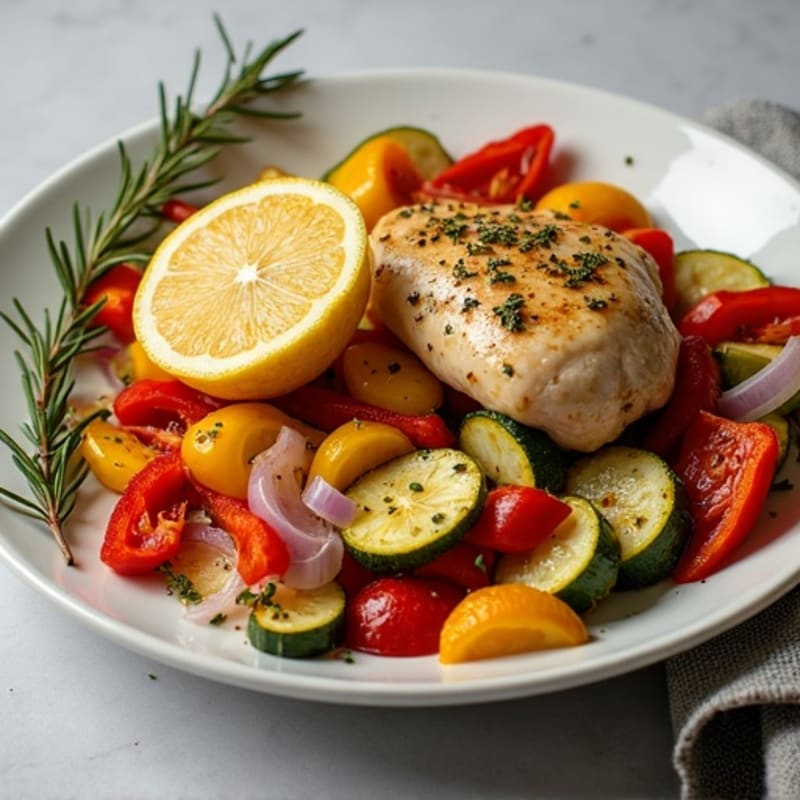 Sheet Pan Lemon-Herb Chicken with Fiber-Rich Roasted Vegetables