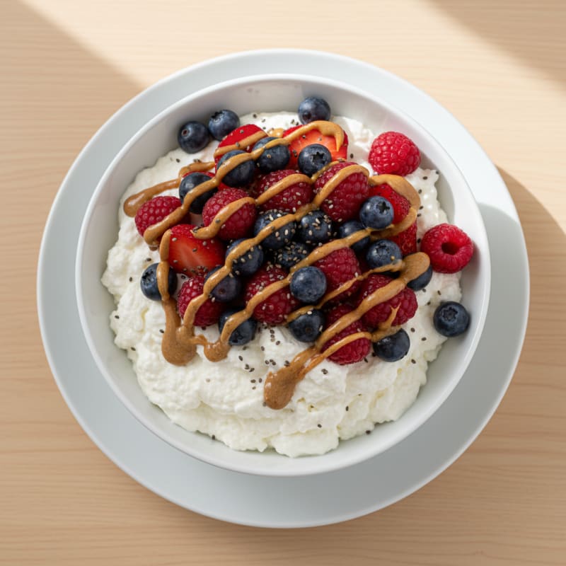 Silky Greek Yogurt Protein Mousse with Mixed Berries
