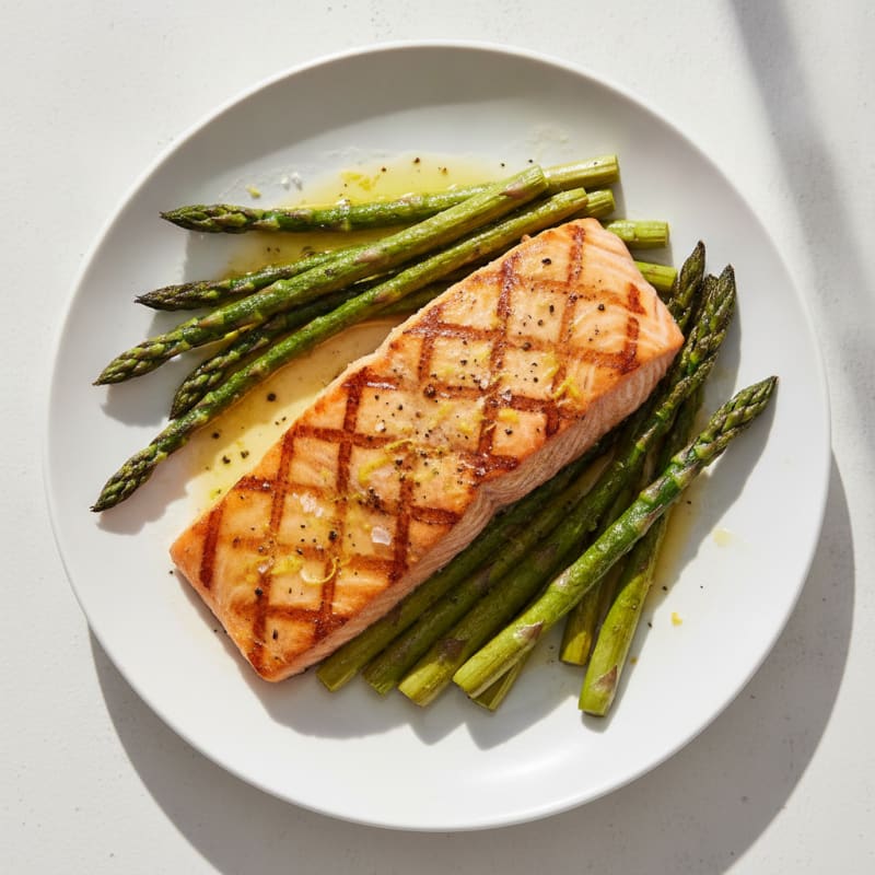 Lemon Herb Grilled Salmon with Asparagus