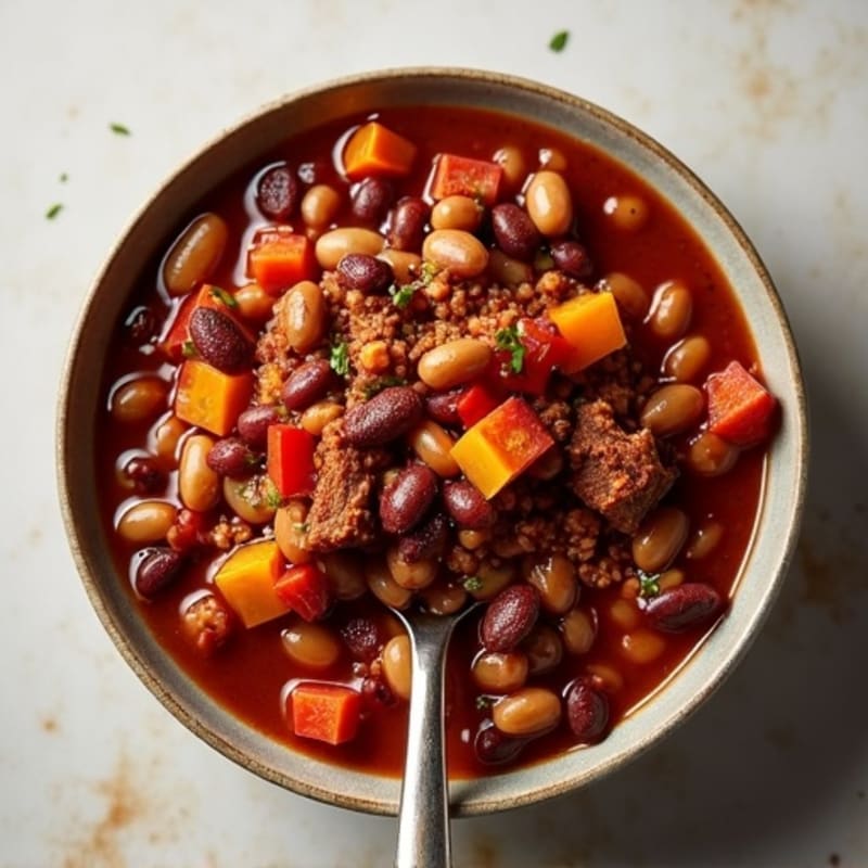 Fire-Roasted Three Bean Beef Chili