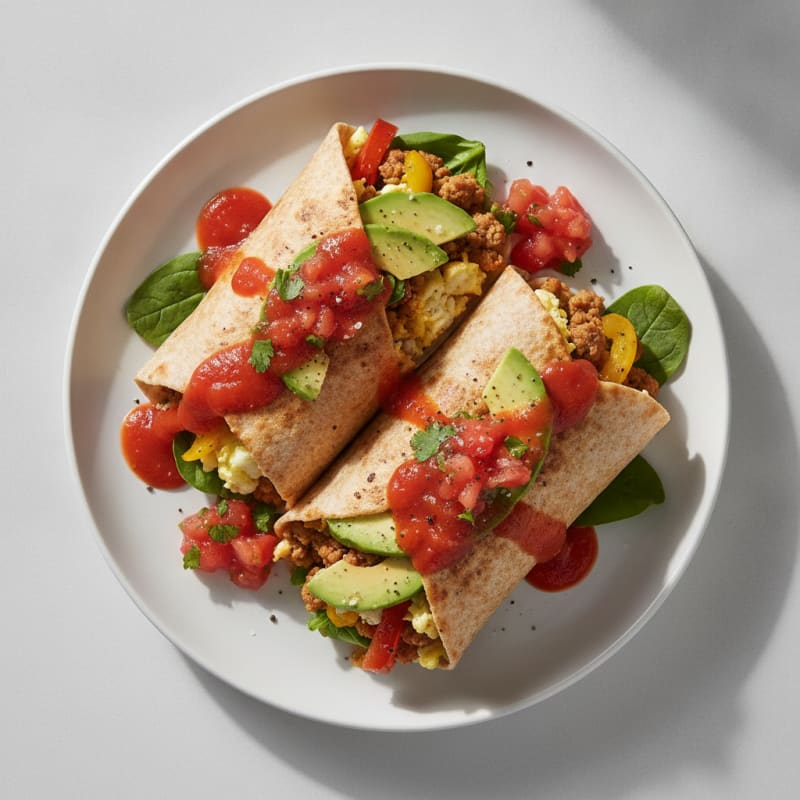 Loaded Breakfast Burrito with Salsa