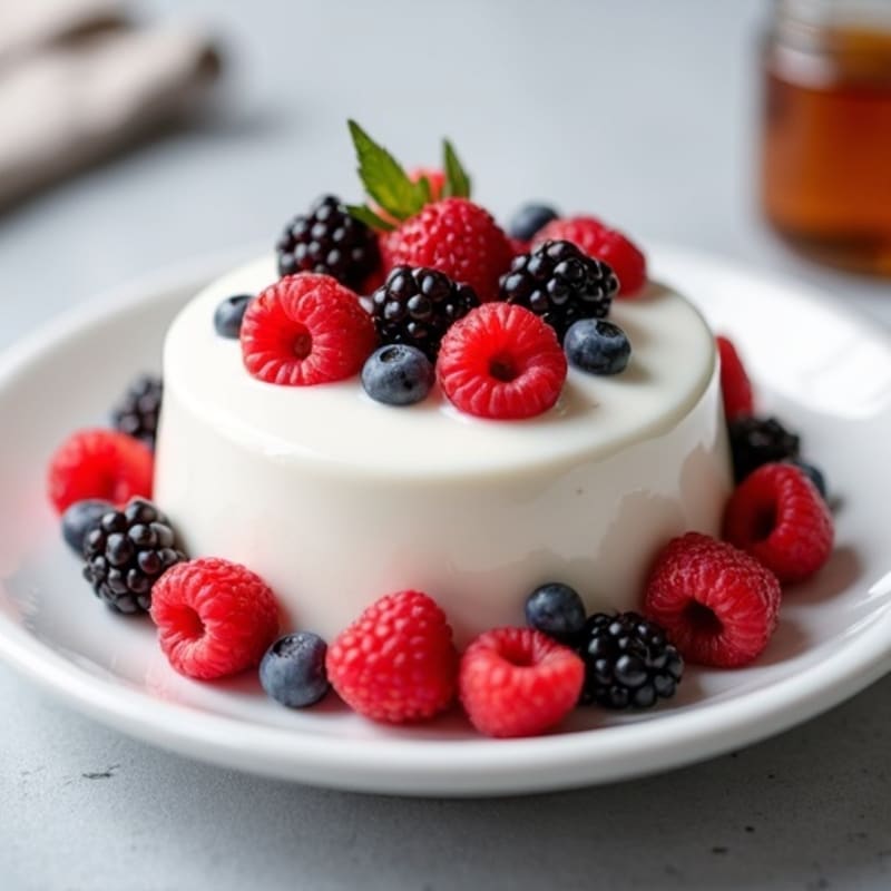 Creamy Greek Yogurt with Protein Powder and Fresh Berries