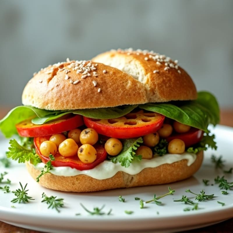 Herb-Roasted Vegetable Sandwich with Garlic Aioli