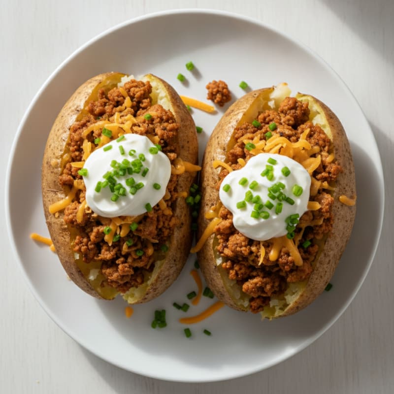Hearty Loaded Baked Potatoes with Chives