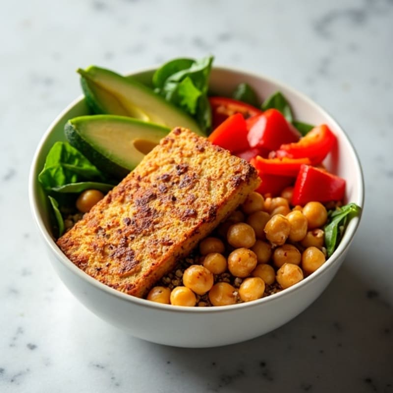 Crispy Baked Tofu Buddha Bowl with Quinoa