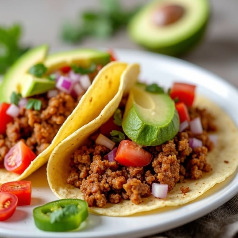 Lean Ground Turkey Tacos with Fresh Pico and Creamy Avocado