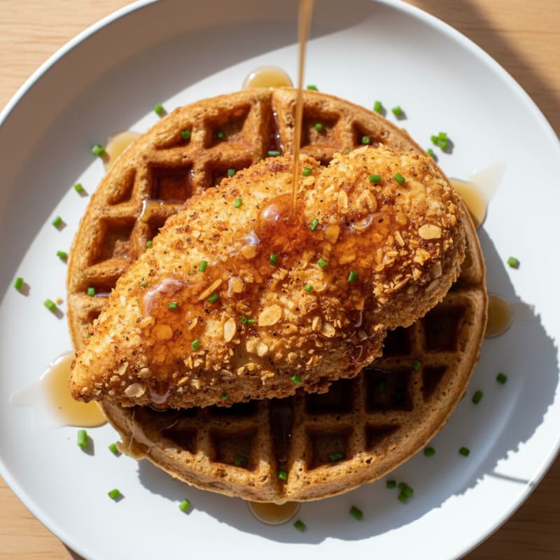 Golden Crispy Chicken and Waffles