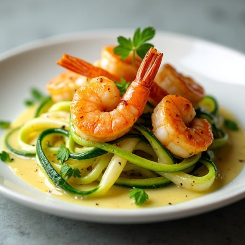 Lemon-Garlic Butter Shrimp with Herb Zucchini Noodles