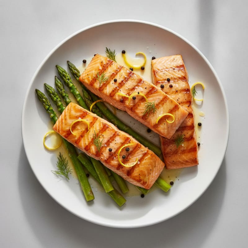 Lemon Herb Grilled Salmon with Asparagus