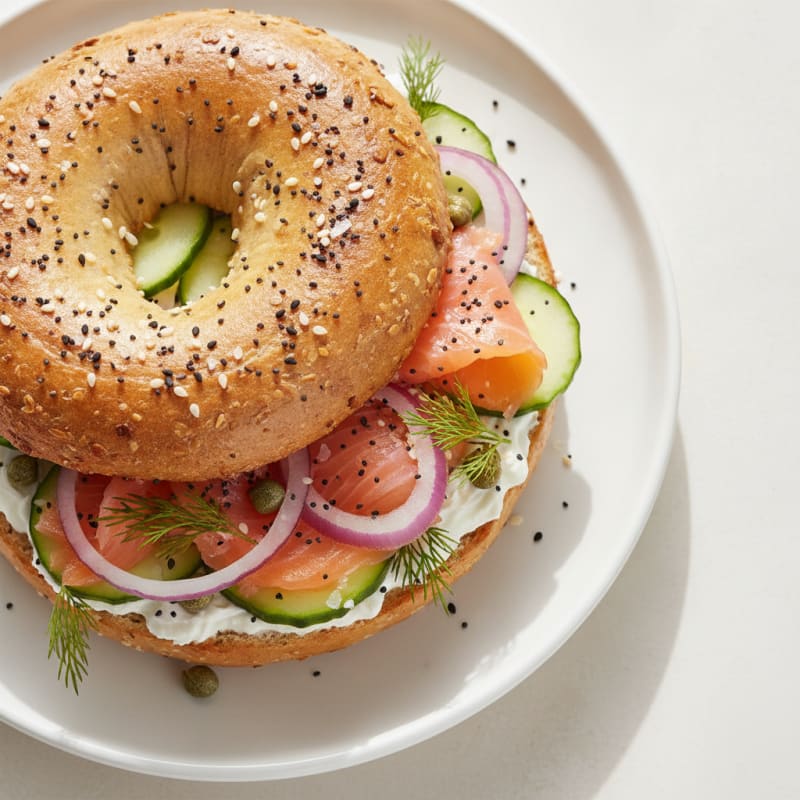 Smoked Salmon Everything Bagel