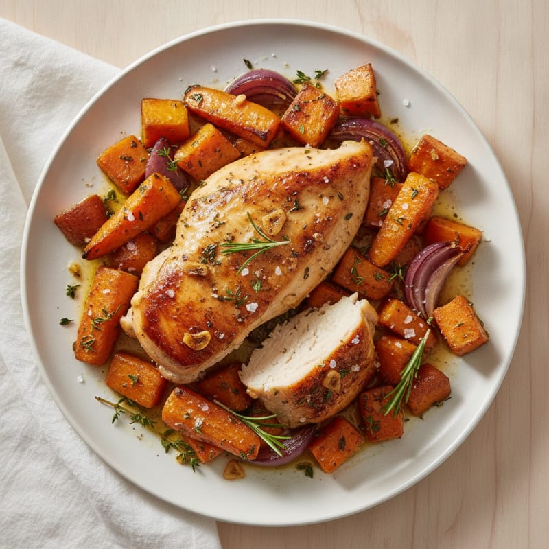 Garlic Herb Roasted Chicken with Root Vegetables