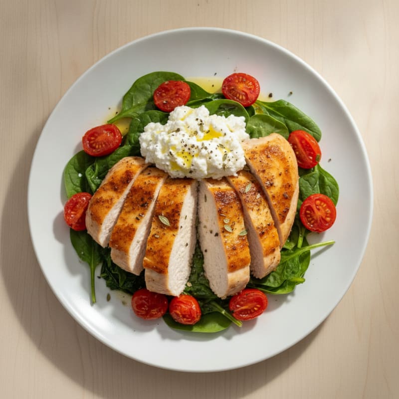 Chicken Breast with Roasted Tomatoes and Spinach
