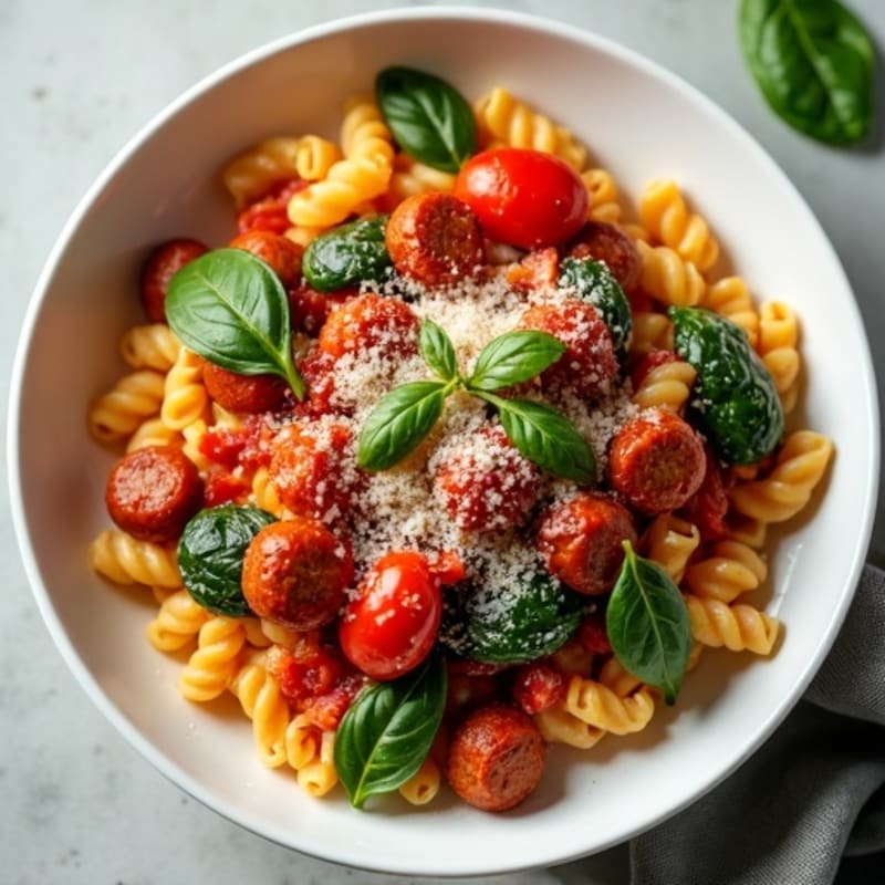 Hearty Lean Sausage Ragu with Whole Wheat Pasta