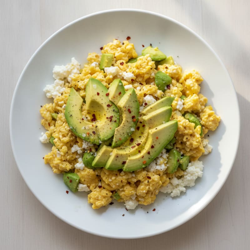 Avocado Cottage Cheese Scramble