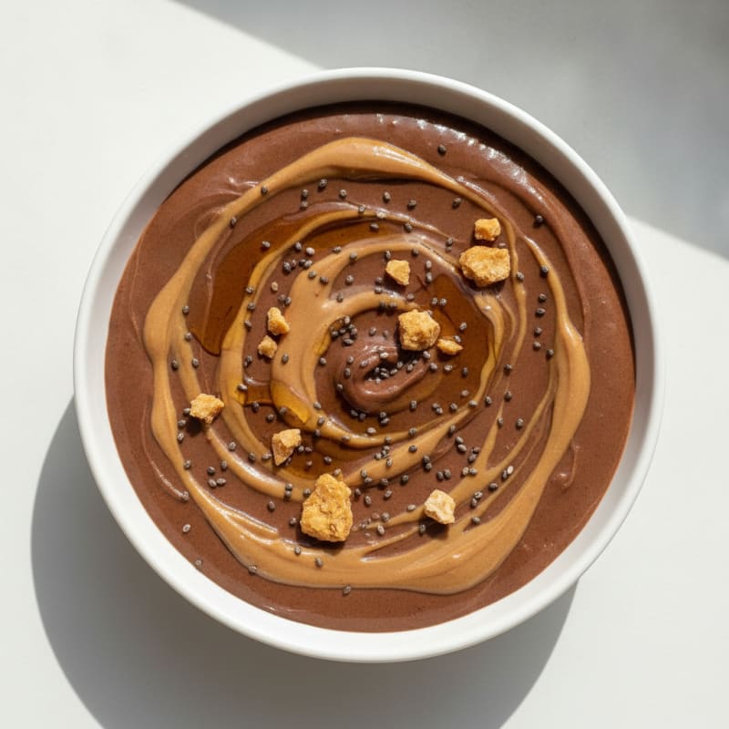 Silky Chocolate Protein Pudding with Peanut Butter Swirl