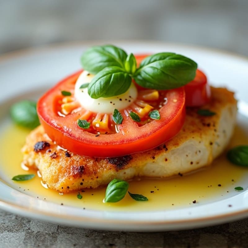 Baked Chicken with Fresh Tomato, Basil, and Melty Mozzarella
