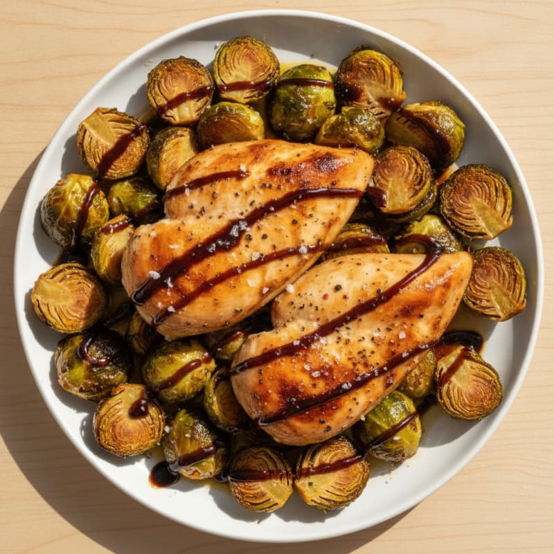 Roasted Balsamic Chicken and Brussels Sprouts