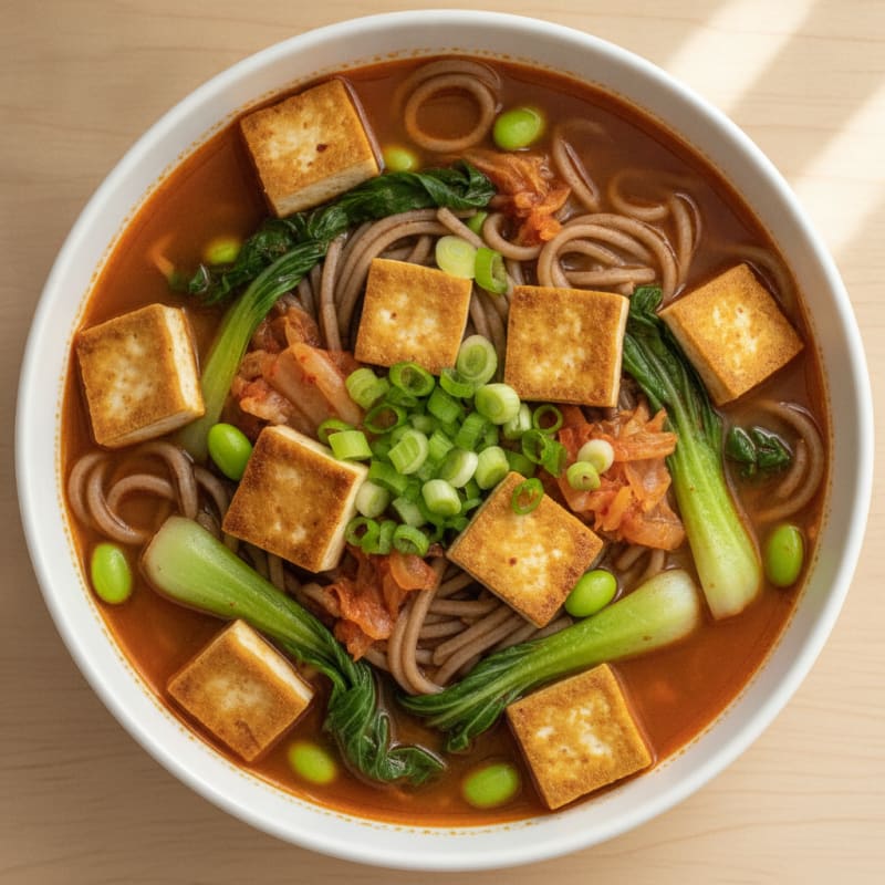Kimchi Tofu Noodle Soup