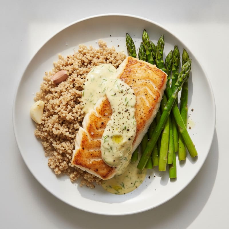 Pan-Seared Cod with Lemon-Dill Sauce