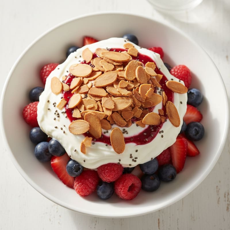 Silky Greek Yogurt Protein Parfait with Mixed Berries