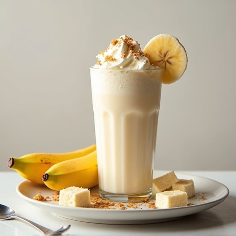 Thick Vanilla Protein Milkshake with Cottage Cheese and Almond Butter