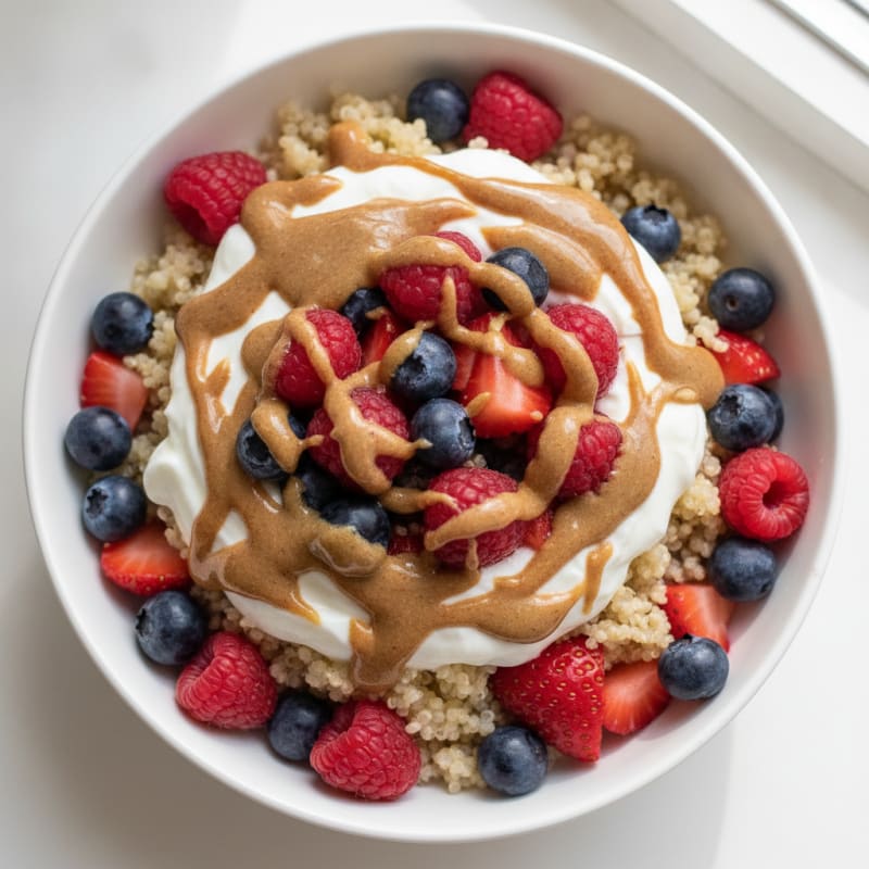 Creamy Greek Yogurt Parfait with Mixed Berries and Protein Powder