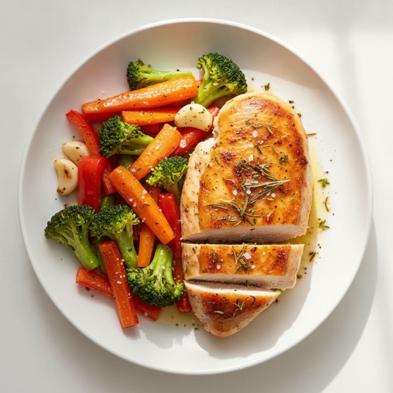 Herb-Roasted Chicken Breast with Garden Vegetables