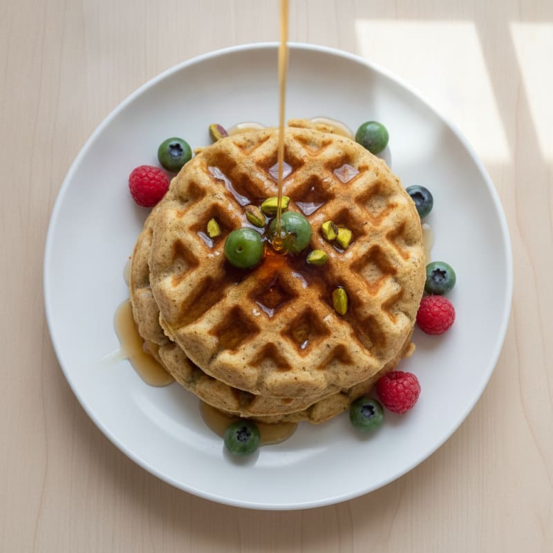 High-Protein Greek Yogurt Oat Waffles