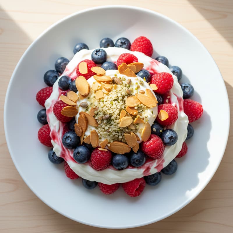 Greek Yogurt Protein Parfait with Mixed Berries