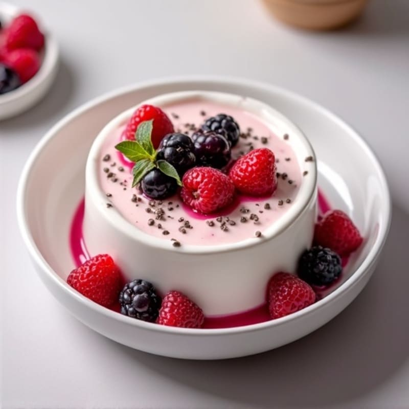 Creamy Greek Yogurt Protein Pudding with Mixed Berries