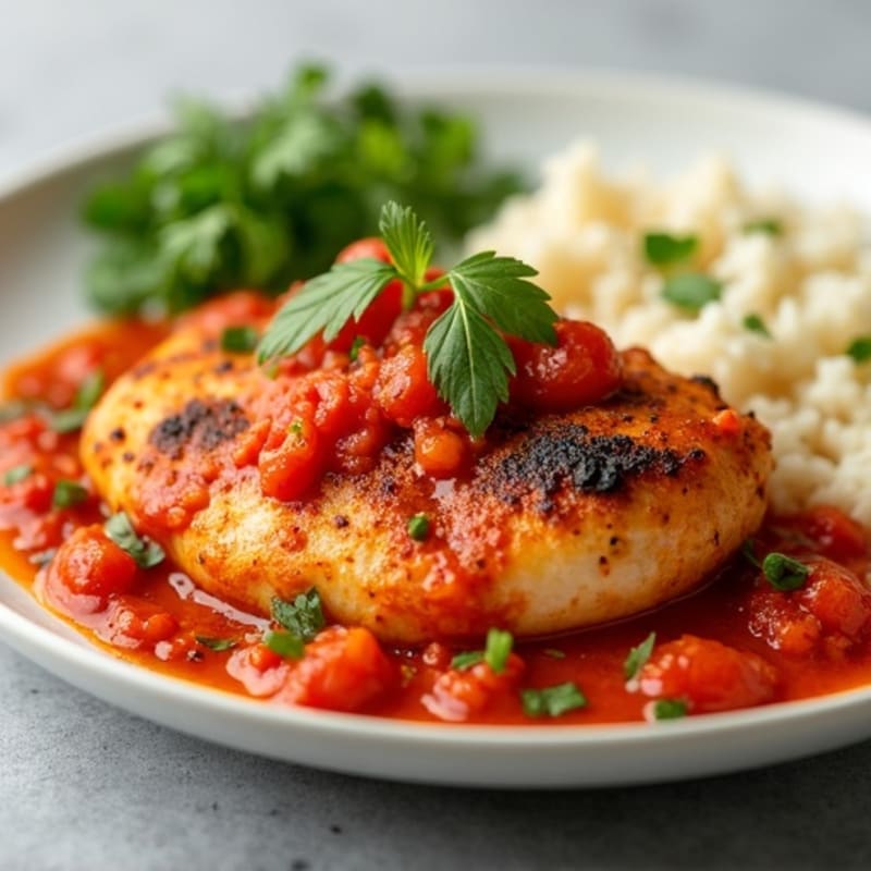 Healthy Creamy Spiced Chicken with Tomato Sauce