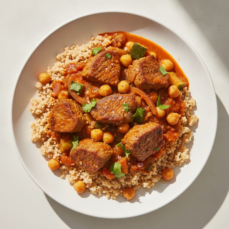 Spicy Harissa Lamb Tagine with Couscous